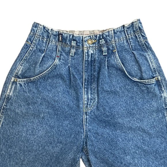 VTG Lee Pleated Tapered Bareback Jeans Medium Wash Size 9 28”x29” - Picture 3 of 7